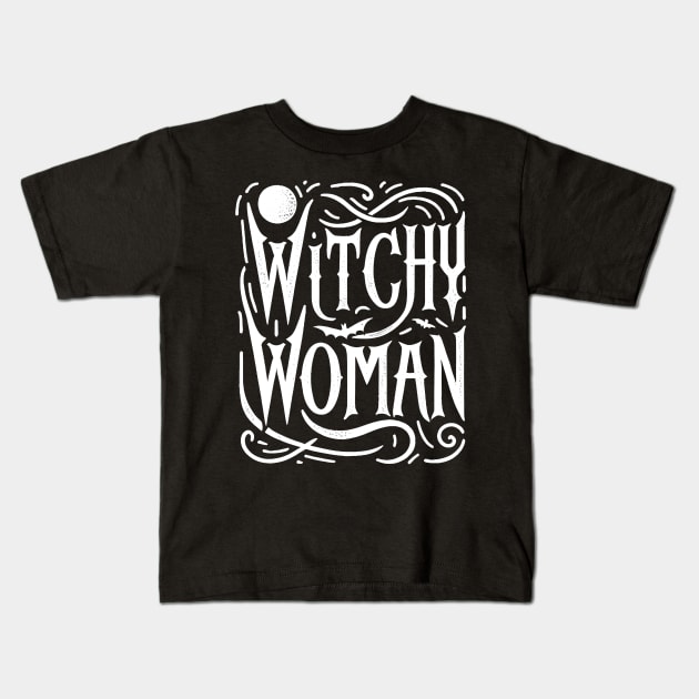 Witchy Woman Kids T-Shirt by Tshirt Samurai